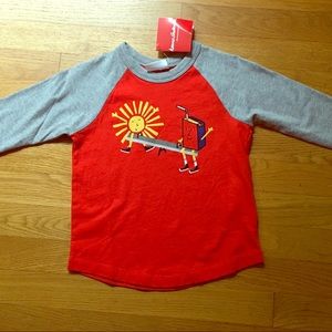 Hanna Andersson seesaw raglan tee 100 4y NWT